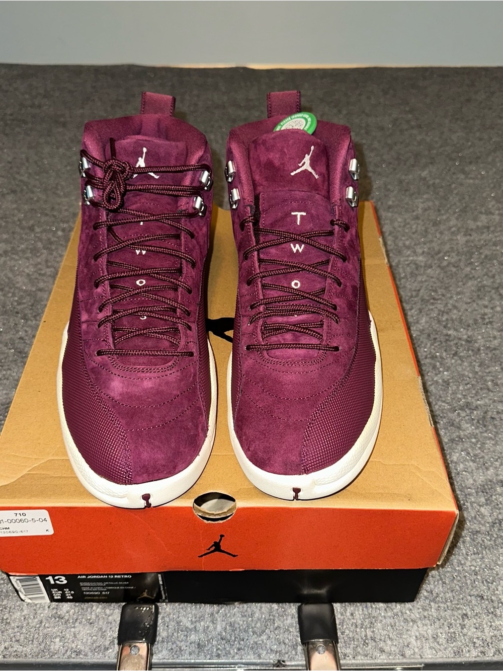 Air Jordan 12 Bordeaux. Size 13. New in box and a 10/10. Suede is beautiful.